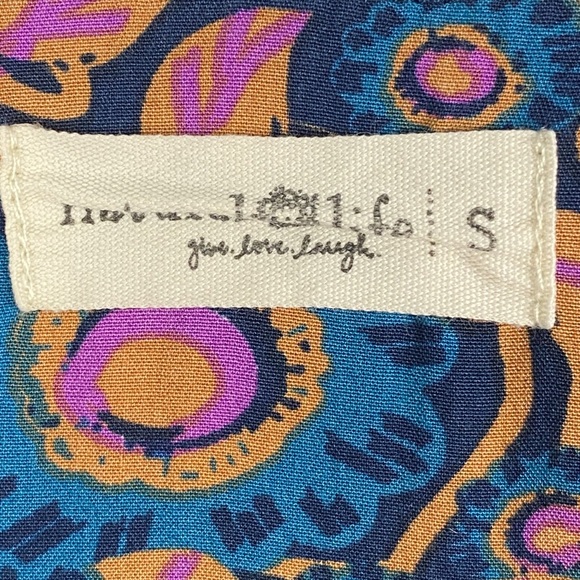 Natural Life Womens Midi Dress S Floral Boho Tirered Long Sleeve Hippie Blue - Picture 7 of 8